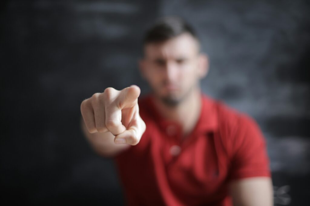 Person blaming others for own failure
