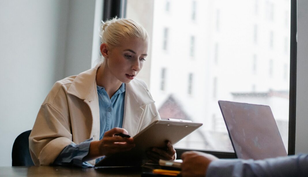 Confused young woman thinking about career options