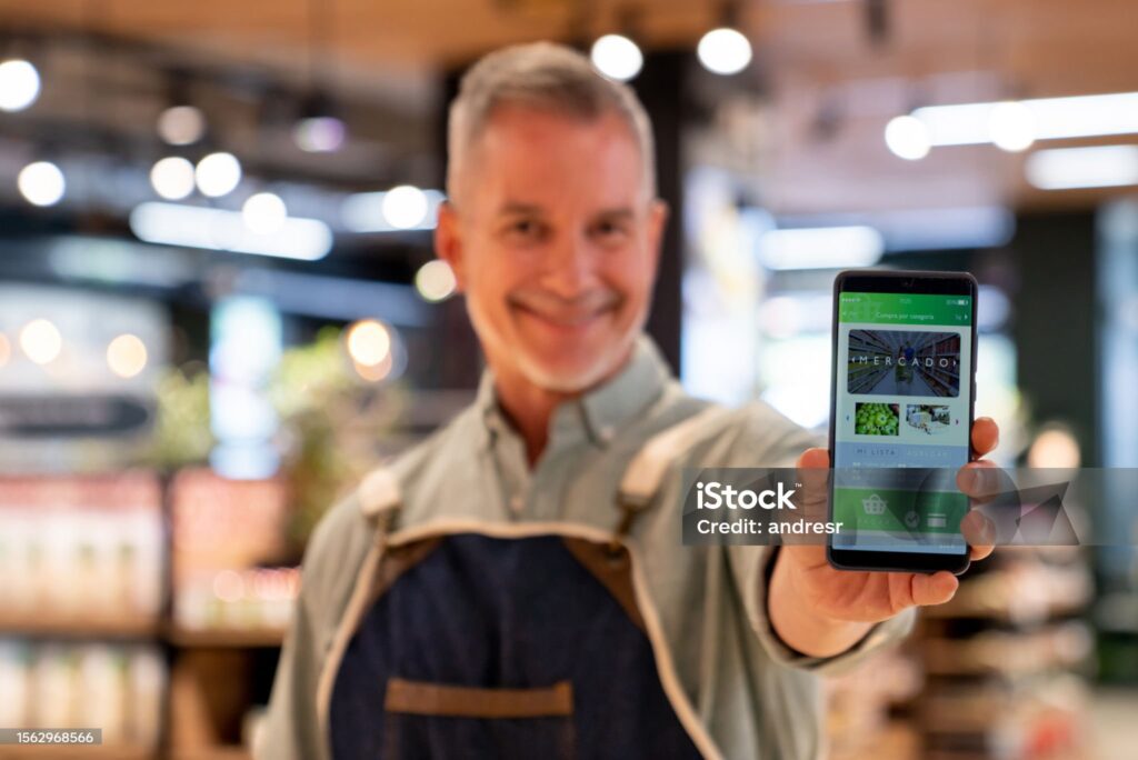 Mobile screen displaying a low-budget e-commerce website