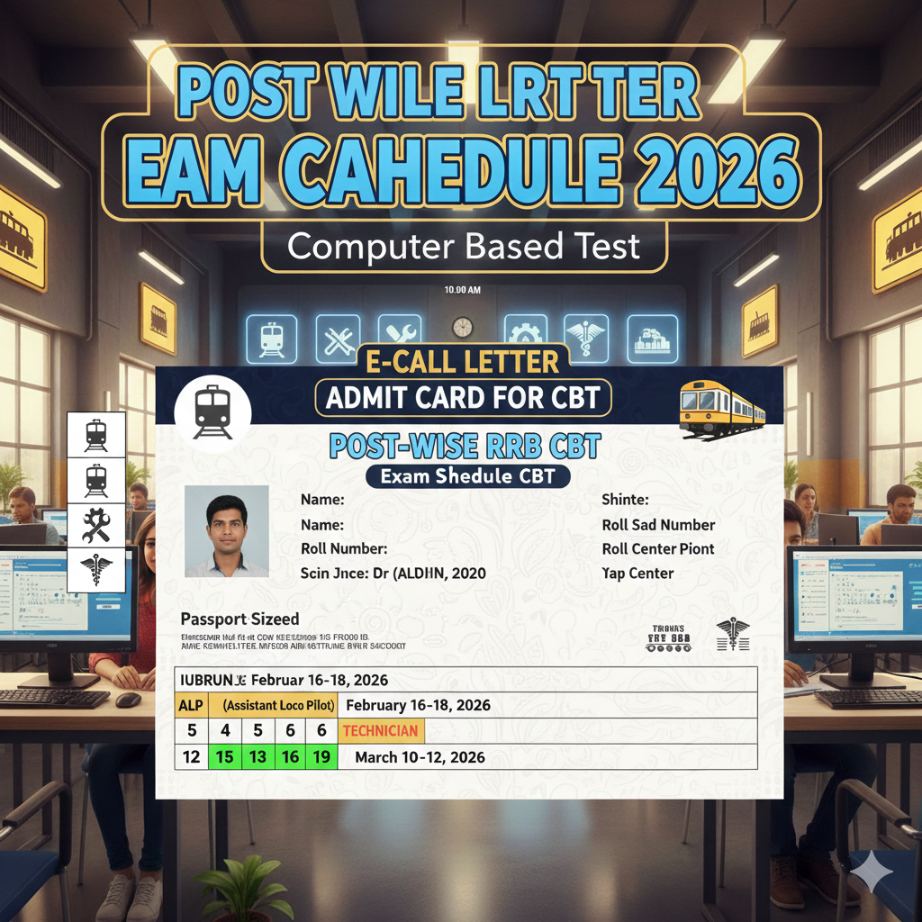 RRB CBT Exam 2026 E-Call Letter Download