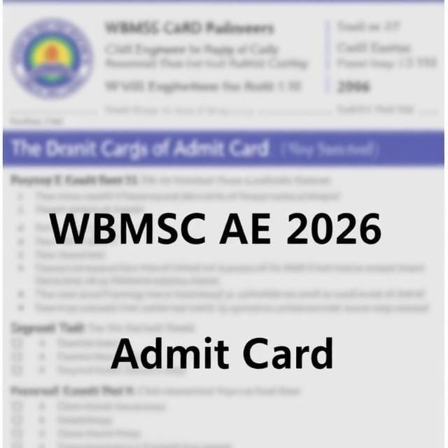 WBMSC AE 2026 Admit Card official download guide for Assistant Engineer Civil exam