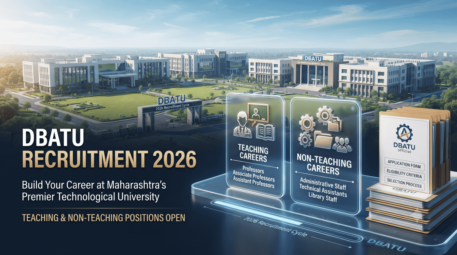 DBATU Recruitment 2026 Walk in Interview Banner for Teaching and Non-Teaching Posts