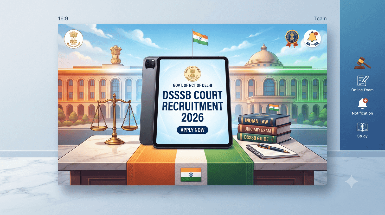 DSSSB Court Exam 2026 Notification and Vacancy Banner for Safai Karamchari and Chowkidar